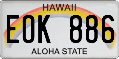 HI license plate EOK886