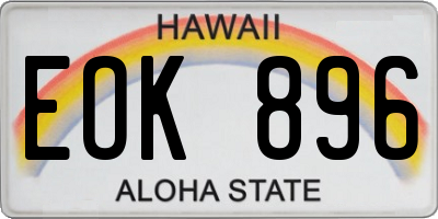 HI license plate EOK896