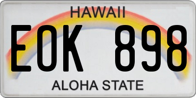 HI license plate EOK898