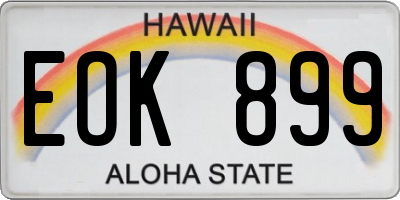 HI license plate EOK899