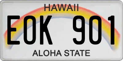 HI license plate EOK901