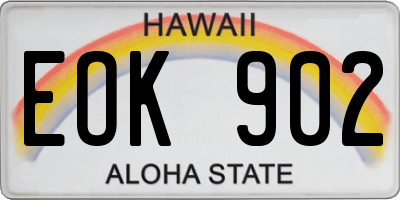 HI license plate EOK902