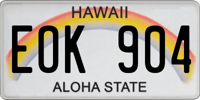 HI license plate EOK904