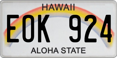 HI license plate EOK924
