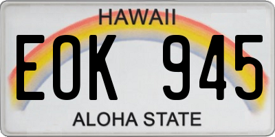 HI license plate EOK945