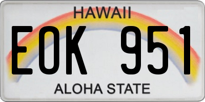 HI license plate EOK951