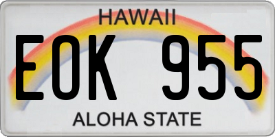 HI license plate EOK955