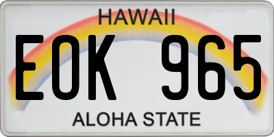 HI license plate EOK965
