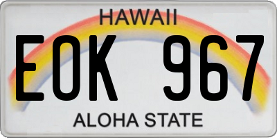 HI license plate EOK967