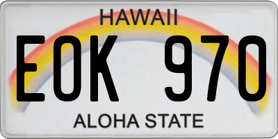 HI license plate EOK970