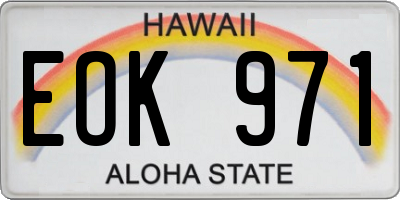 HI license plate EOK971
