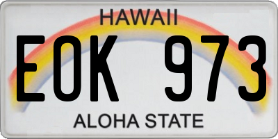 HI license plate EOK973