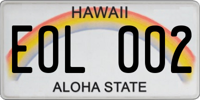 HI license plate EOL002