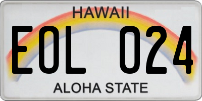 HI license plate EOL024