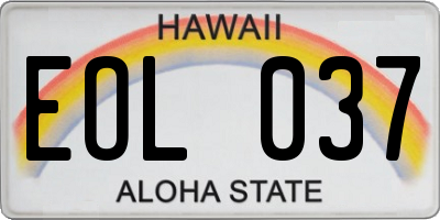 HI license plate EOL037