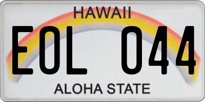 HI license plate EOL044