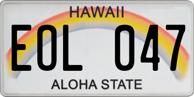 HI license plate EOL047