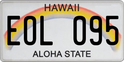 HI license plate EOL095