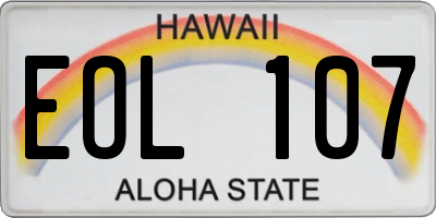 HI license plate EOL107