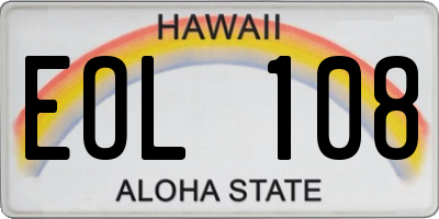 HI license plate EOL108