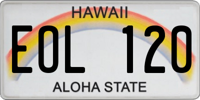 HI license plate EOL120