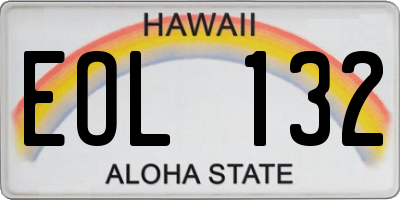 HI license plate EOL132