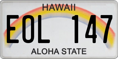 HI license plate EOL147