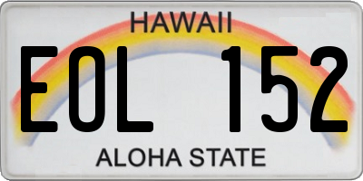HI license plate EOL152