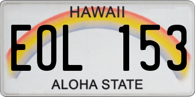 HI license plate EOL153