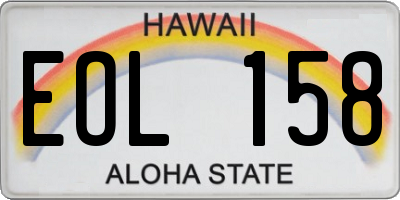 HI license plate EOL158