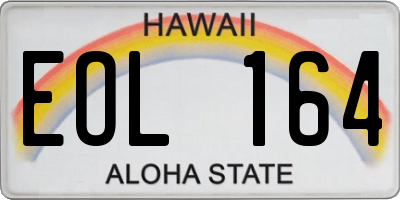 HI license plate EOL164