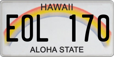 HI license plate EOL170