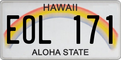 HI license plate EOL171