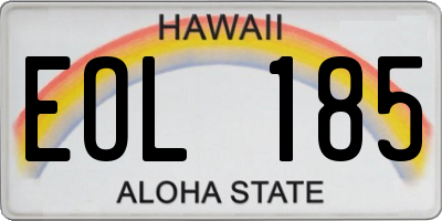 HI license plate EOL185