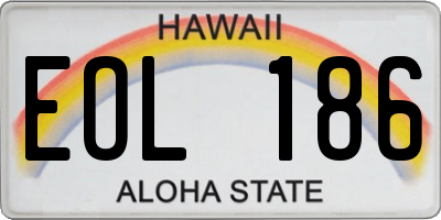 HI license plate EOL186