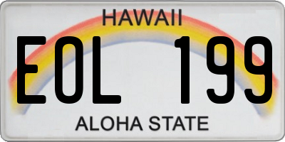 HI license plate EOL199