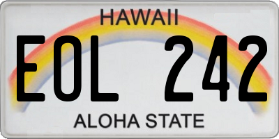 HI license plate EOL242