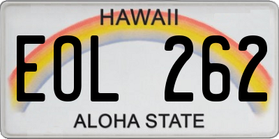 HI license plate EOL262