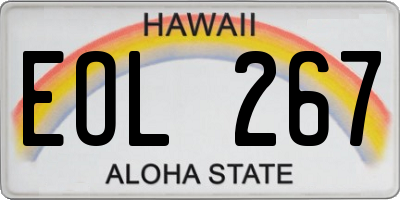 HI license plate EOL267