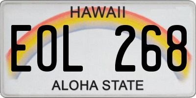 HI license plate EOL268
