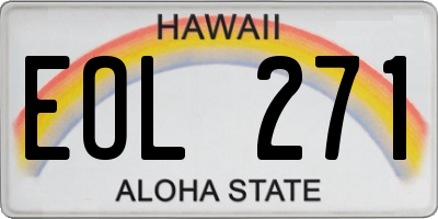 HI license plate EOL271