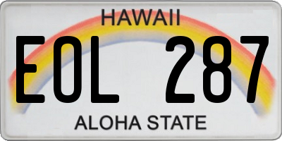 HI license plate EOL287