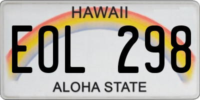 HI license plate EOL298
