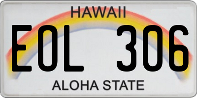 HI license plate EOL306