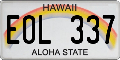 HI license plate EOL337