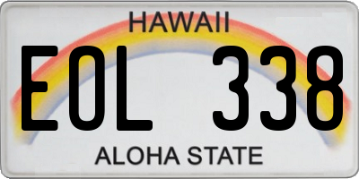 HI license plate EOL338