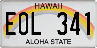 HI license plate EOL341