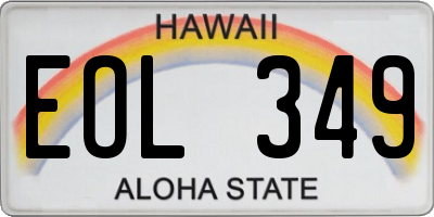 HI license plate EOL349