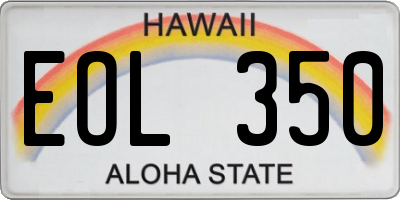 HI license plate EOL350