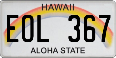 HI license plate EOL367
